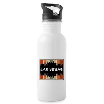 Las Vegas Nevada USA Skyline Silhouette Reisen Sou - Trinkflasche mit integriertem Trinkhalm - Weiß - Rechts