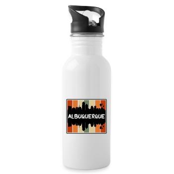 Albuquerque New Mexico Usa Skyline Silhouette Trav - Water bottle with straw - white - Right