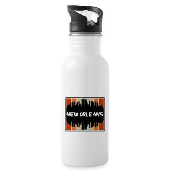 New Orleans Louisiana Usa Skyline Silhouette Trave - Trinkflasche mit integriertem Trinkhalm - Weiß - Rechts