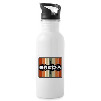 Breda Niederlande Skyline Silhouette Travel Souven - Trinkflasche mit integriertem Trinkhalm - Weiß - Rechts
