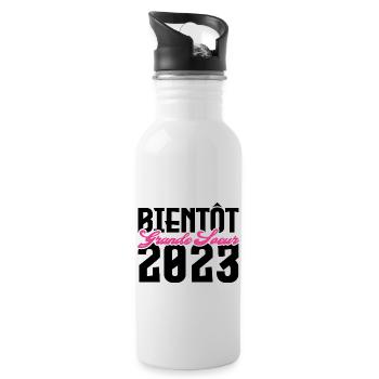 Cadeau Annonce grossesse bientôt Grande sœur 2023 - Gourde avec paille intégrée - blanc - Droite