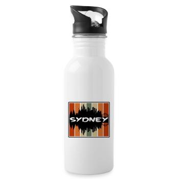 Sydney Australien Skyline Silhouette Reise Souveni - Trinkflasche mit integriertem Trinkhalm - Weiß - Rechts