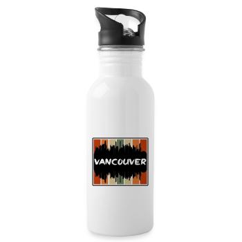 Vancouver Canada Skyline Silhouette Travel Souveni - Gourde avec paille intégrée - blanc - Droite