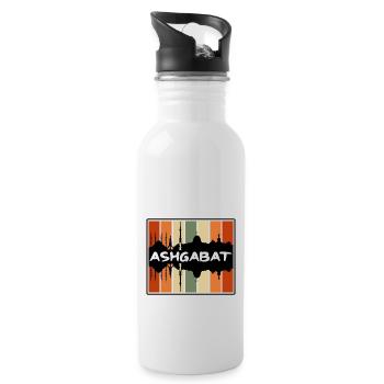 Aschgabat Turkmenistan Skyline Silhouette Reisen So - Trinkflasche mit integriertem Trinkhalm - Weiß - Rechts