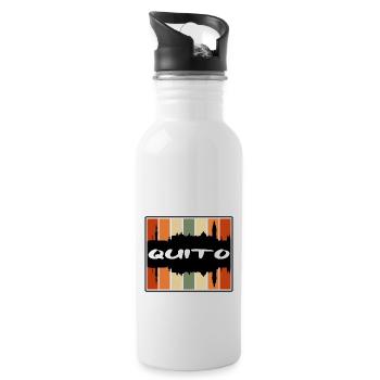 Quito Equador Skyline Silhouette Reisesouvenir - Trinkflasche mit integriertem Trinkhalm - Weiß - Rechts