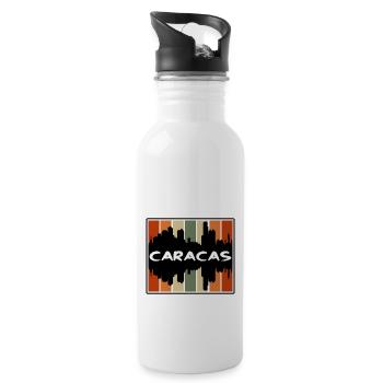 Caracas Venezuela Skyline Silhouette Travel Souven - Gourde avec paille intégrée - blanc - Droite