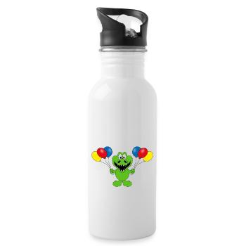 KROKODIL - LUFTBALLONS - TIER - KIND - BABY - Trinkflasche mit integriertem Trinkhalm - Weiß - Rechts