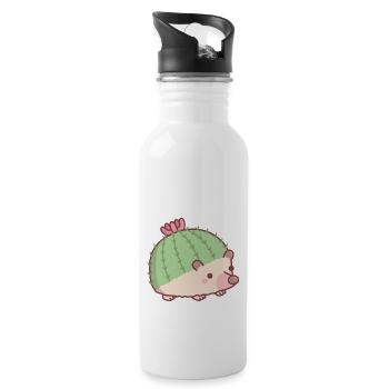 Mignon Cactus Hérisson Drôle - Gourde avec paille intégrée - blanc - Droite