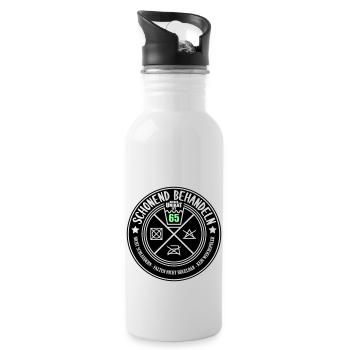Schonend behandeln Unikat ist 65 | Farben änderbar - Trinkflasche mit integriertem Trinkhalm - Weiß - Rechts