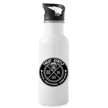 Schonend behandeln Unikat 45 | Farben änderbar - Trinkflasche mit integriertem Trinkhalm - Weiß - Rechts