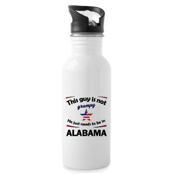Zuhause in Alabama - Trinkflasche mit integriertem Trinkhalm - Weiß - Rechts