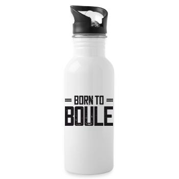 Born to Boule dicton pour Bouler et Pétanque - Gourde avec paille intégrée - blanc - Droite