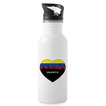 Valence Venezuela Flag Skyline Souvenir de voyage - Gourde avec paille intégrée - blanc - Droite
