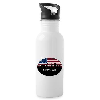 Saint Louis Missouri USA Flagge Skyline Reisen Souve - Trinkflasche mit integriertem Trinkhalm - Weiß - Rechts