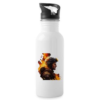 Firefighter - show your support - Water bottle with straw - white - Right