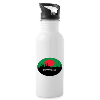 Chittagong Bangladesch Flaggen-Skyline-Schattenbild Trav - Trinkflasche mit integriertem Trinkhalm - Weiß - Rechts
