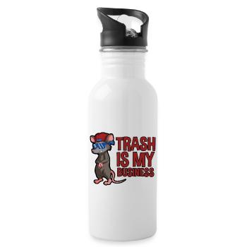 Opossum Design für Possum Fans und Opossum Fans - Trinkflasche mit integriertem Trinkhalm - Weiß - Rechts