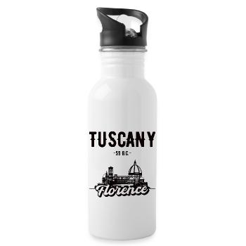 Florenz Toskana Urlaub Geschenk - Trinkflasche mit integriertem Trinkhalm - Weiß - Rechts