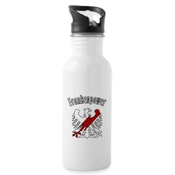 Die Power aus Franken - Trinkflasche mit integriertem Trinkhalm - Weiß - Rechts