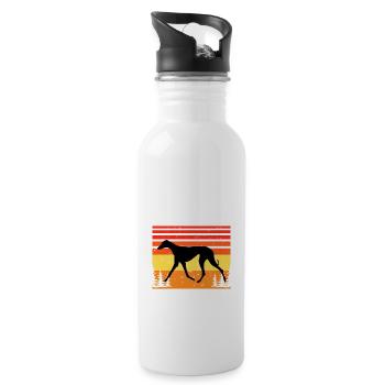 Azawakh Dog Lover Silhouette Vintage Sunset - Gourde avec paille intégrée - blanc - Droite