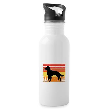 Britanny Dog Lover Silhouette Vintage Sunset - Gourde avec paille intégrée - blanc - Droite