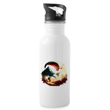 Paragliding in the mountains, pure pleasure! - Water bottle with straw - white - Right