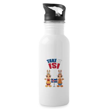 PFERDE - ISLANDPFERDE - ISLÄNDER - TAKE IT ISI - Trinkflasche mit integriertem Trinkhalm - Weiß - Rechts