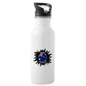 Sydney Skyline Australien Flagge Reise Souvenir - Trinkflasche mit integriertem Trinkhalm - Weiß - Rechts