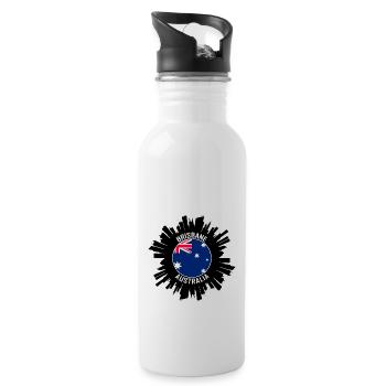 Brisbane Skyline Australien Flagge Reise Souvenir - Trinkflasche mit integriertem Trinkhalm - Weiß - Rechts
