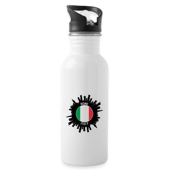 Rom Skyline Italien Flagge Reise Souvenir - Trinkflasche mit integriertem Trinkhalm - Weiß - Rechts