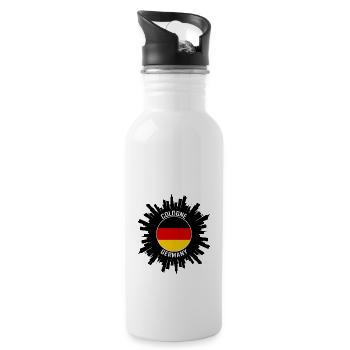 Cologne Skyline Allemagne Flag Souvenir de voyage - Gourde avec paille intégrée - blanc - Droite