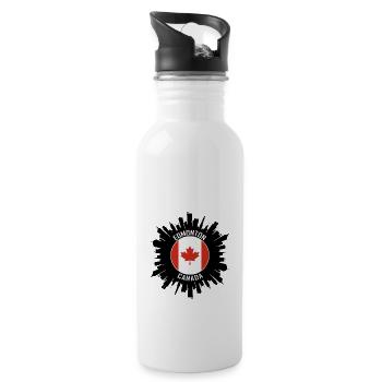 Edmonton Skyline Canada Flag Souvenir de voyage - Gourde avec paille intégrée - blanc - Droite