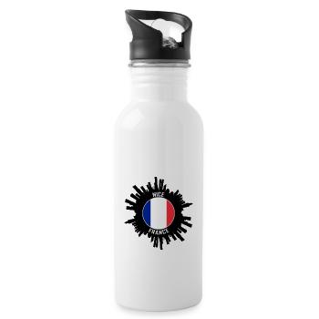Nice Skyline France Flag Travel Souvenir - Water bottle with straw - white - Right