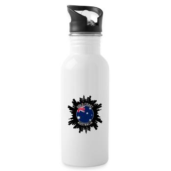 Gold Coast Skyline Australien Flagge Reise Souvenir - Trinkflasche mit integriertem Trinkhalm - Weiß - Rechts