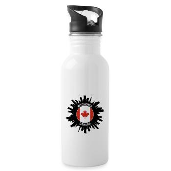 Kitchener Skyline Canada Flag Souvenir de voyage - Gourde avec paille intégrée - blanc - Droite