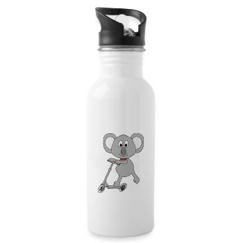 KOALA - ROLLER - TIER - KIND - BABY - SPORT - Trinkflasche mit integriertem Trinkhalm - Weiß - Rechts