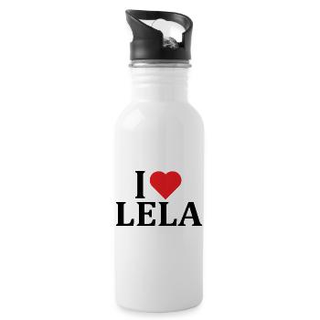 t-shirt name I love Lela gift idea t-shirt - Water bottle with straw - white - Right