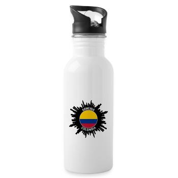 Arménie Skyline Colombie Flag Souvenir de voyage - Gourde avec paille intégrée - blanc - Droite