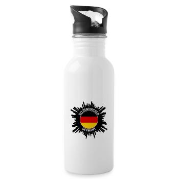 Gelsenkirchen Skyline Deutschland Flagge Reise-Souvenir - Trinkflasche mit integriertem Trinkhalm - Weiß - Rechts