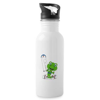 KITEN - KITE - KITESURFEN - KITESURFER - DINO - Trinkflasche mit integriertem Trinkhalm - Weiß - Rechts