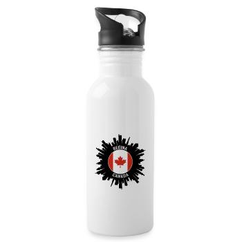 Regina Skyline Canada Flag Souvenir de voyage - Gourde avec paille intégrée - blanc - Droite