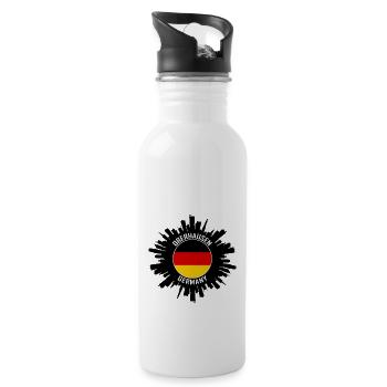 Oberhausen Skyline Allemagne Flag Souvenir de voyage - Gourde avec paille intégrée - blanc - Droite