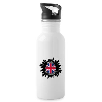 Swindon Skyline UK Flagge Reise-Souvenir - Trinkflasche mit integriertem Trinkhalm - Weiß - Rechts