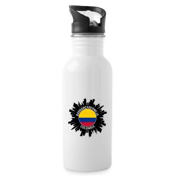 Barrancabermeja Skyline Colombie Flag Souve de voyage - Gourde avec paille intégrée - blanc - Droite
