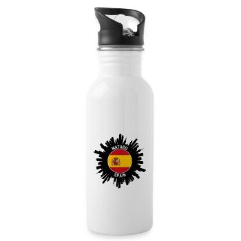 Mataro Skyline Espagne Flag Souvenir de voyage - Gourde avec paille intégrée - blanc - Droite