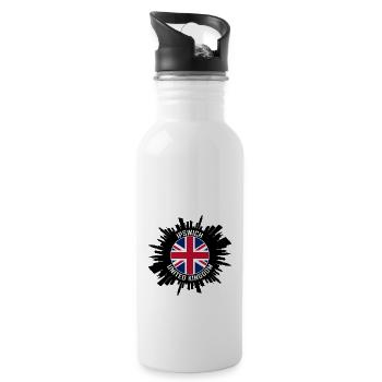 Ipswich Skyline UK Flagge Reise-Souvenir - Trinkflasche mit integriertem Trinkhalm - Weiß - Rechts