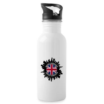 Middlesbrough Skyline UK Flagge Reise-Souvenir - Trinkflasche mit integriertem Trinkhalm - Weiß - Rechts