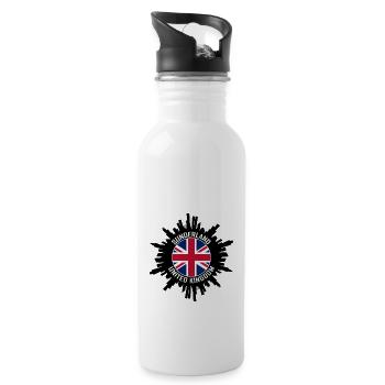 Sunderland Skyline UK Flagge Reise-Souvenir - Trinkflasche mit integriertem Trinkhalm - Weiß - Rechts
