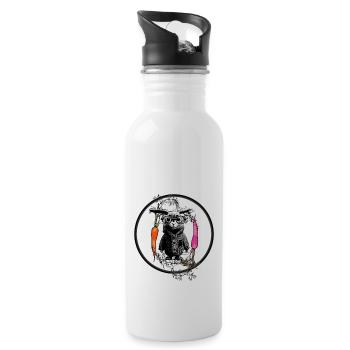 Cooler Hase - Trinkflasche mit integriertem Trinkhalm - Weiß - Rechts