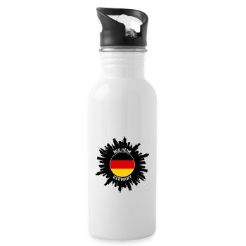 Mulheim Skyline Allemagne Flag Souvenir de voyage - Gourde avec paille intégrée - blanc - Droite